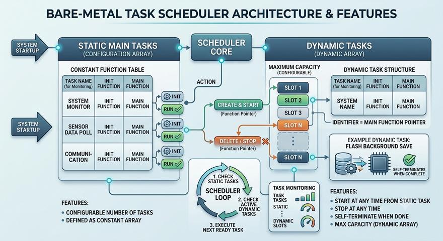 Bare-Metal Task Scheduler Architektur